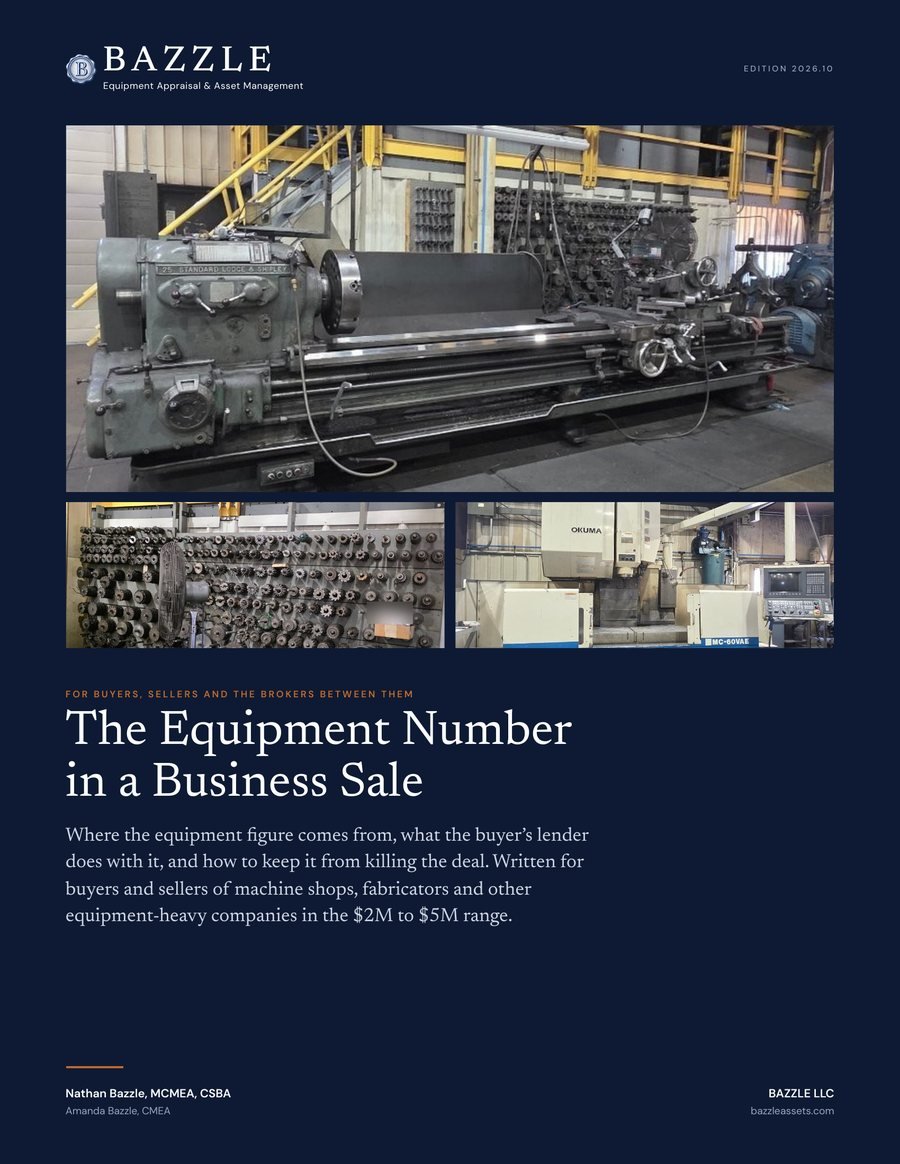 Cover of the BAZZLE field guide The Equipment Number in a Business Sale, Edition 2026.10