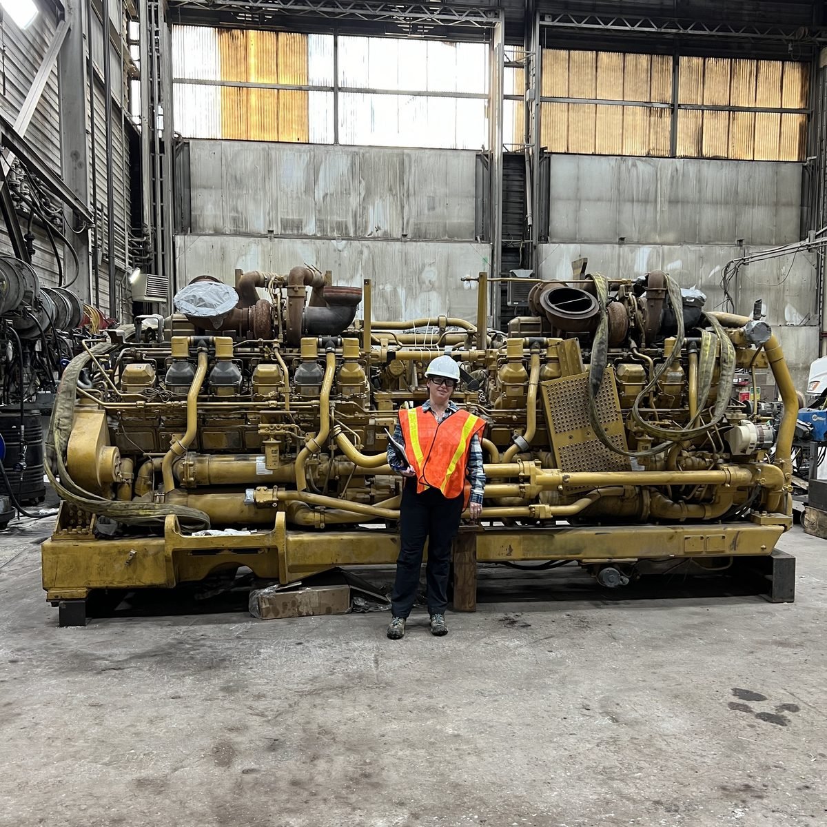 Amanda Bazzle on-site at an engine assembly operation